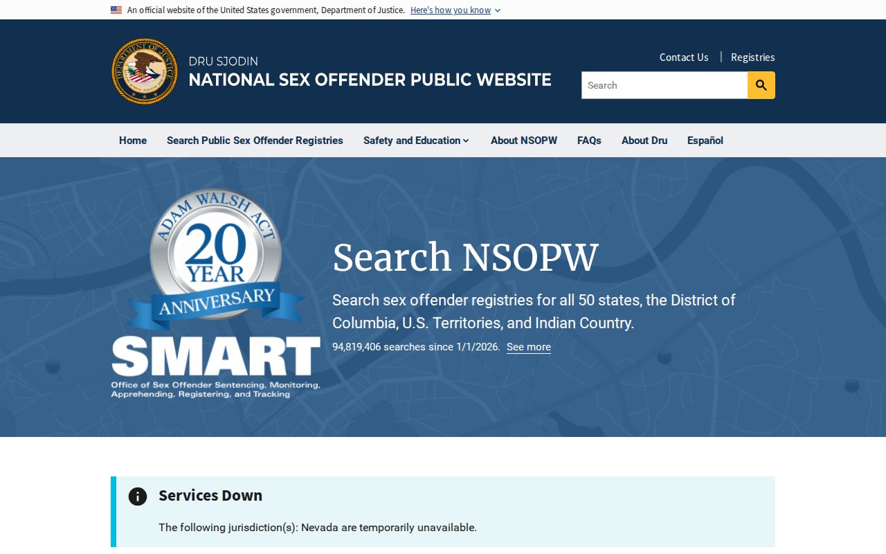 National sex offender search for records beyond Shawano County